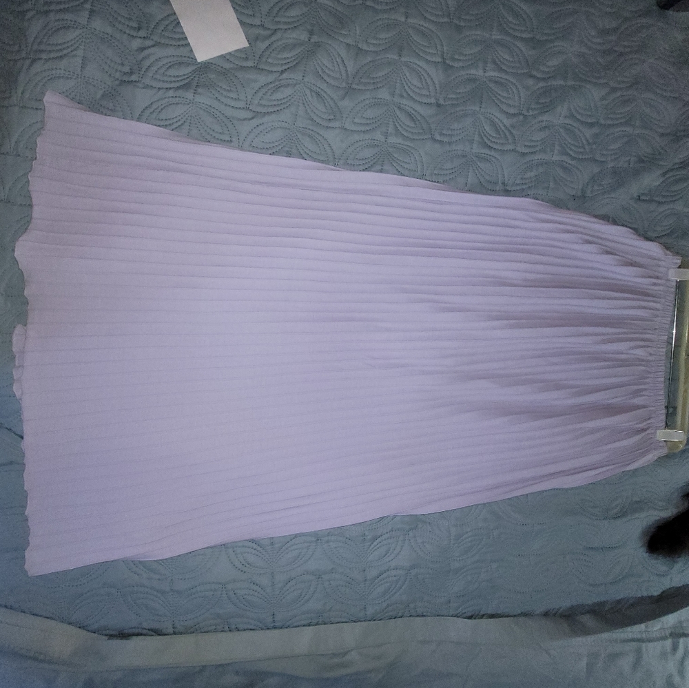 XXL Lilac Fenini Ribbed Cotton Elast Waist Skirt